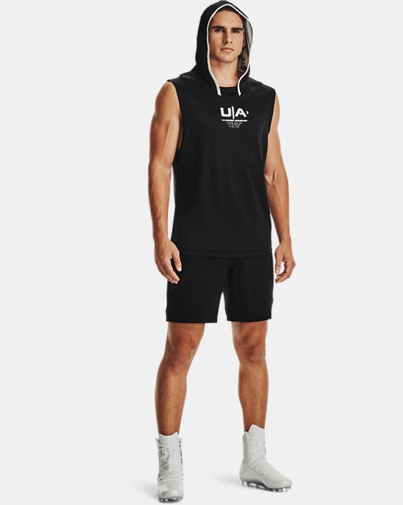 Men's UA Football Sleeveless Hoodie, Black, pdpMainDesktop image number 2